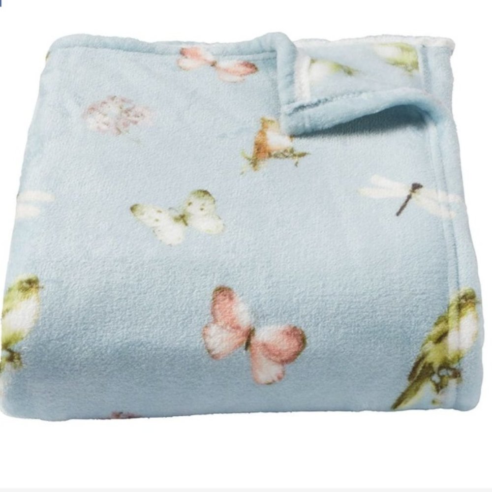 Birds and Butterflies Throw (Brand New) - Picture 2 of 2